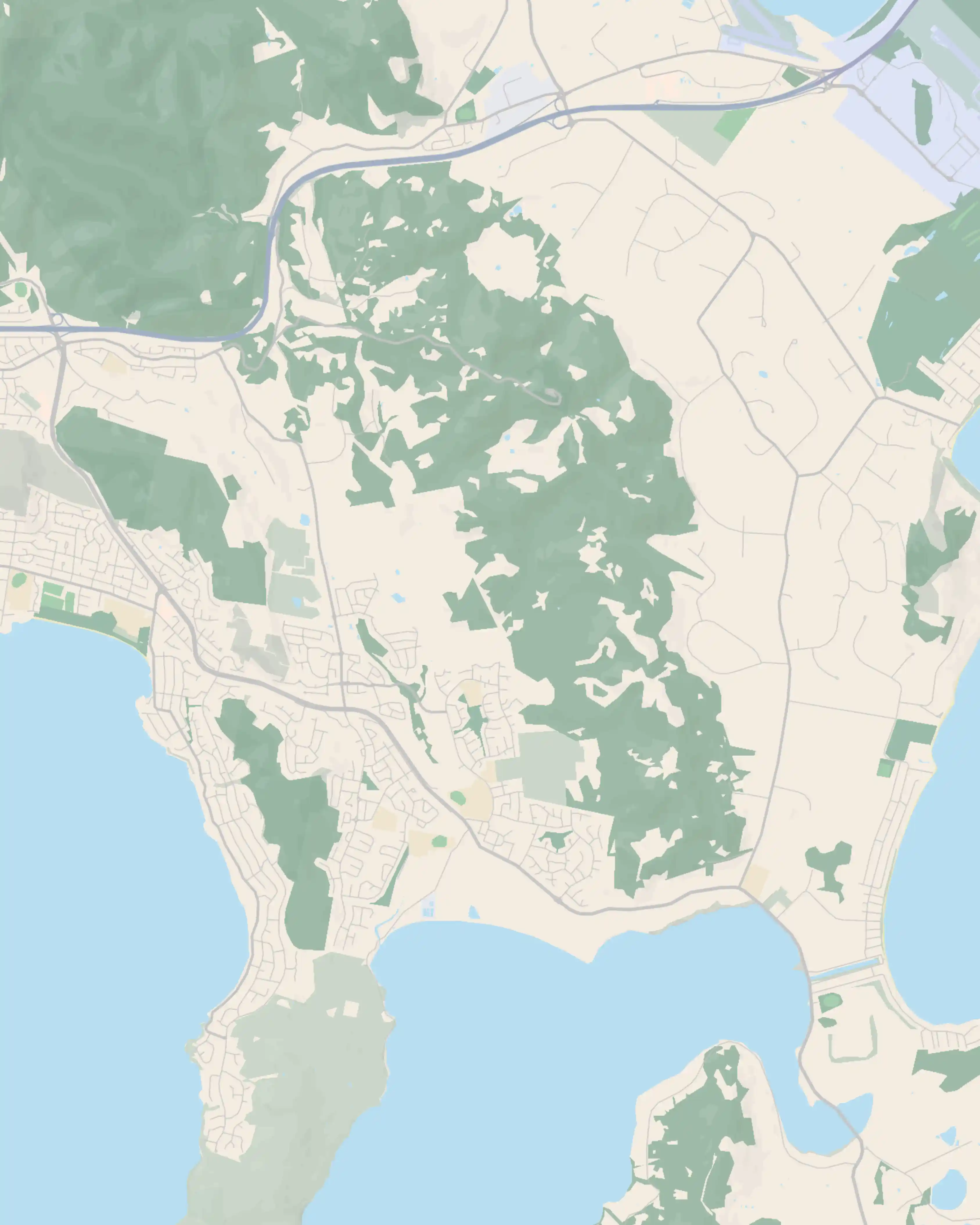 Illustrated map of Howrah and the eastern Clarence stretch — showing Shoreline Plaza, Howrah Beach, plus Tranmere south, Lauderdale further east past Roches Beach, and Mornington up the hill behind.